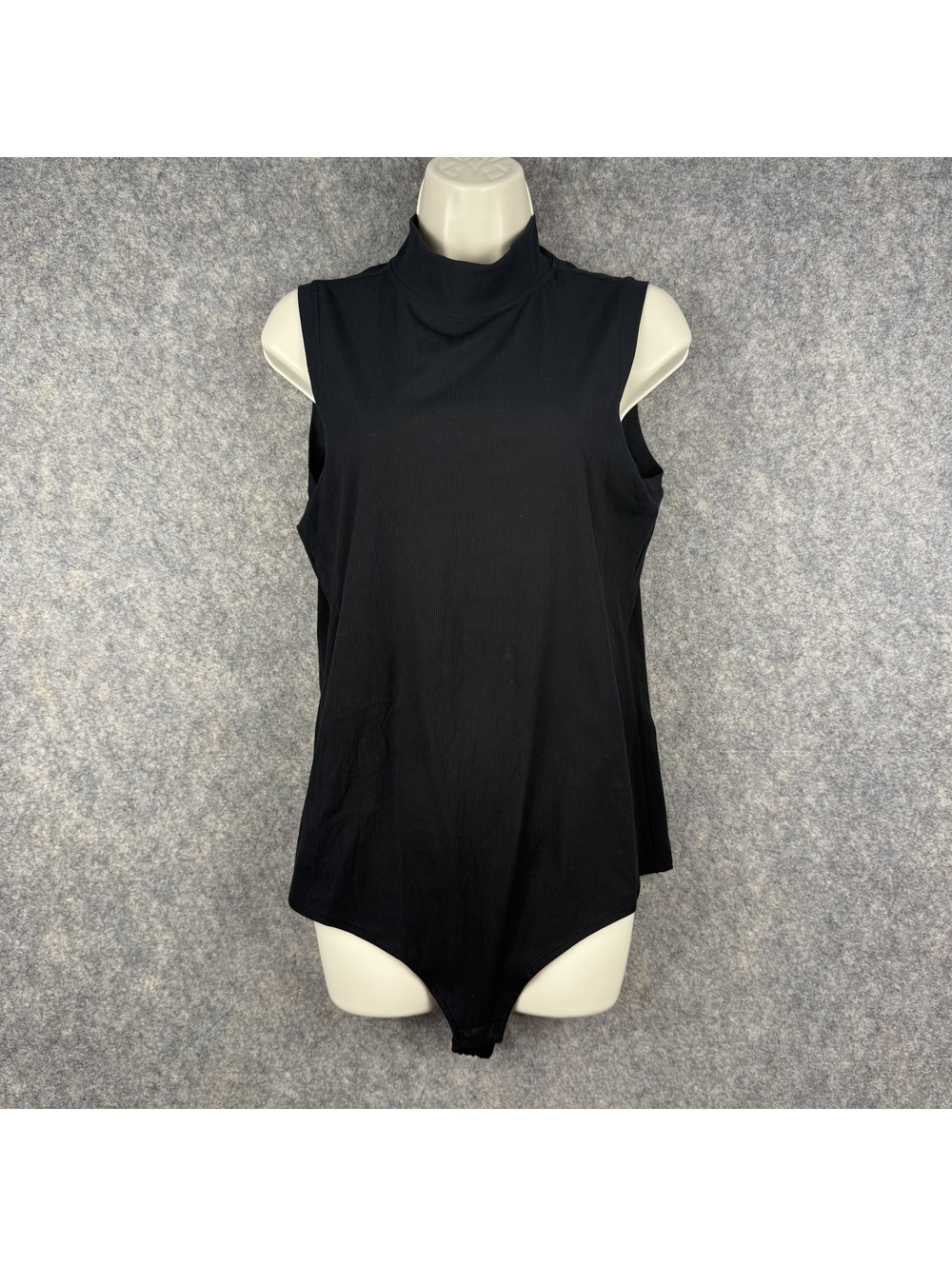 Spanx Suit Yourself Ribbed Mock Neck Sleeveless Body Suit 20361R Black XL 639